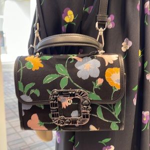 Kate Spade lovitt buckled floral jacquard small top-handle crossbody
black mult